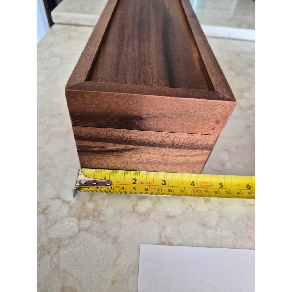 Ironwood Acacia Wood Townhouse Tea Box 5 Compartment Organizer 28227 Brown - Picture 2 of 5
